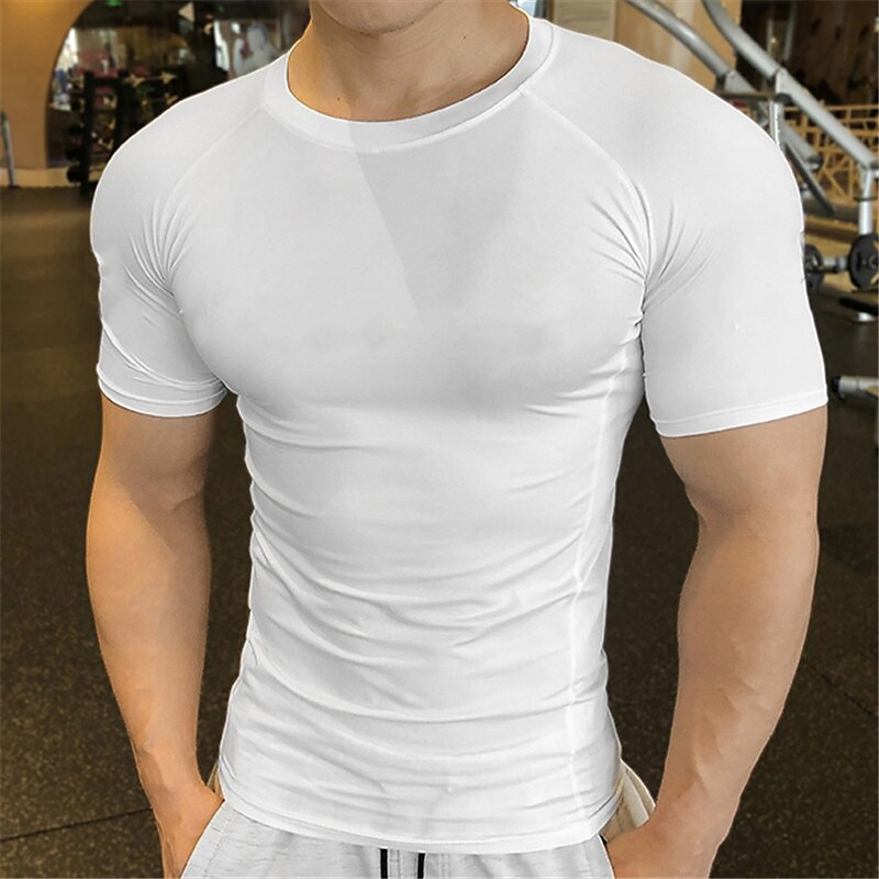 Men's Compression Shirt Short Sleeve Athletic Breathable Quick Dry Sof