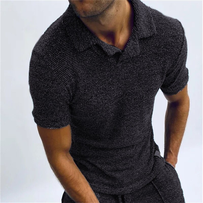 Men's Sport Polo Shirt Casual Cuban Collar Short Sleeve Fashion Basic Plain Quick Dry Summer  Polo