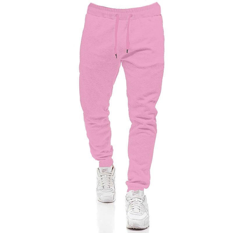 Men's Casual Solid Color Loose Fitness Elastic Waist Sweatpants