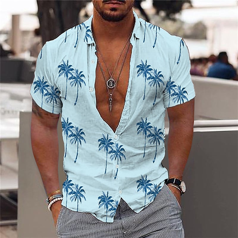 Men's Hawaiian Shirt Graphic Prints Beach Turndown Casual Holiday Shor