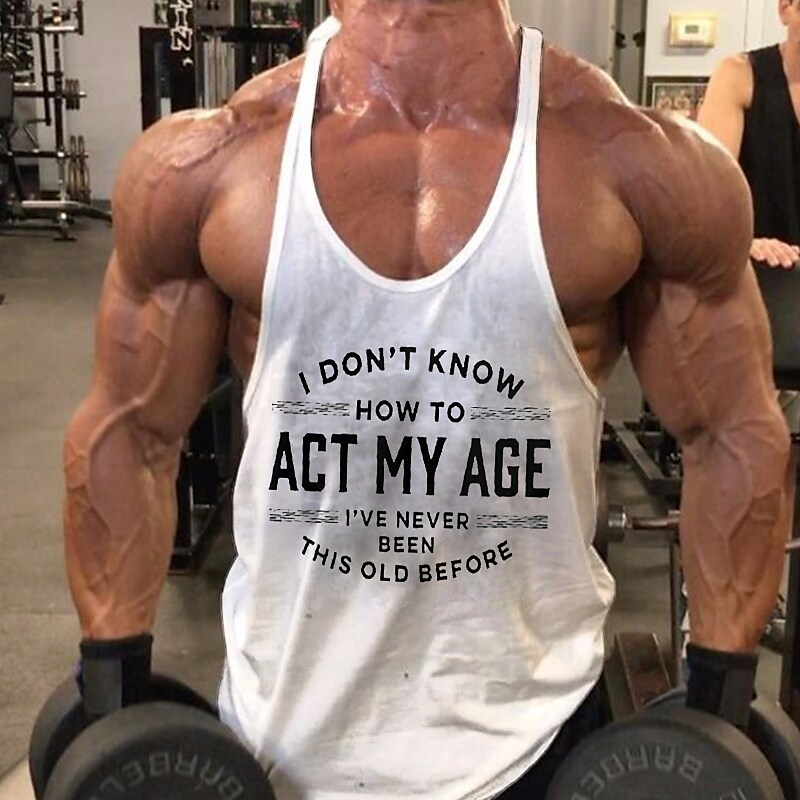 Men's Running Tank Top Gym Tank Top Sleeveless Top Athletic Breathable