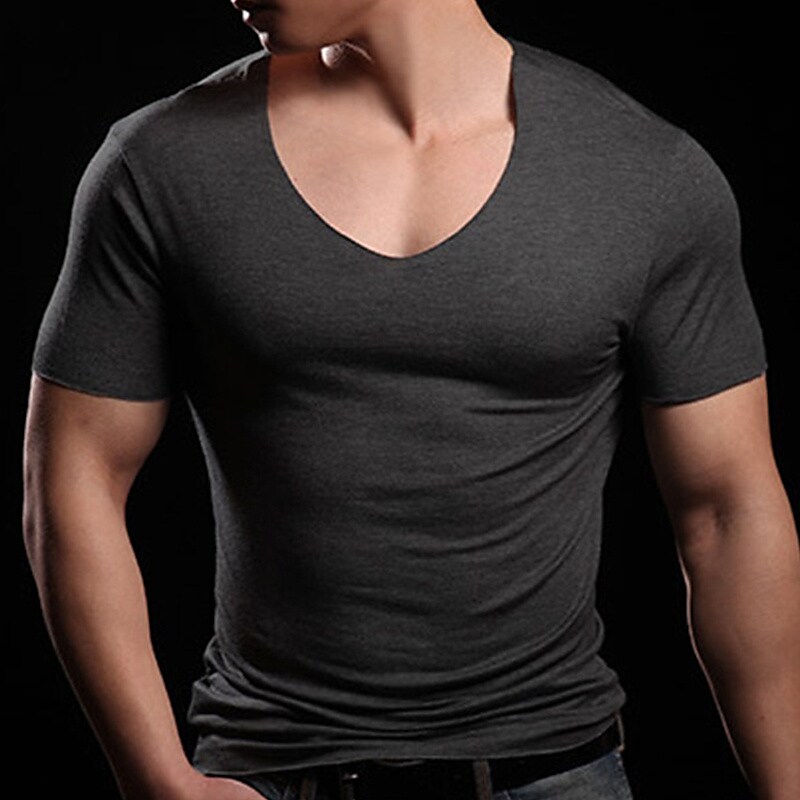Men's T shirt Tee Plain V Neck Short Sleeve Clothing  Casual Comfortable