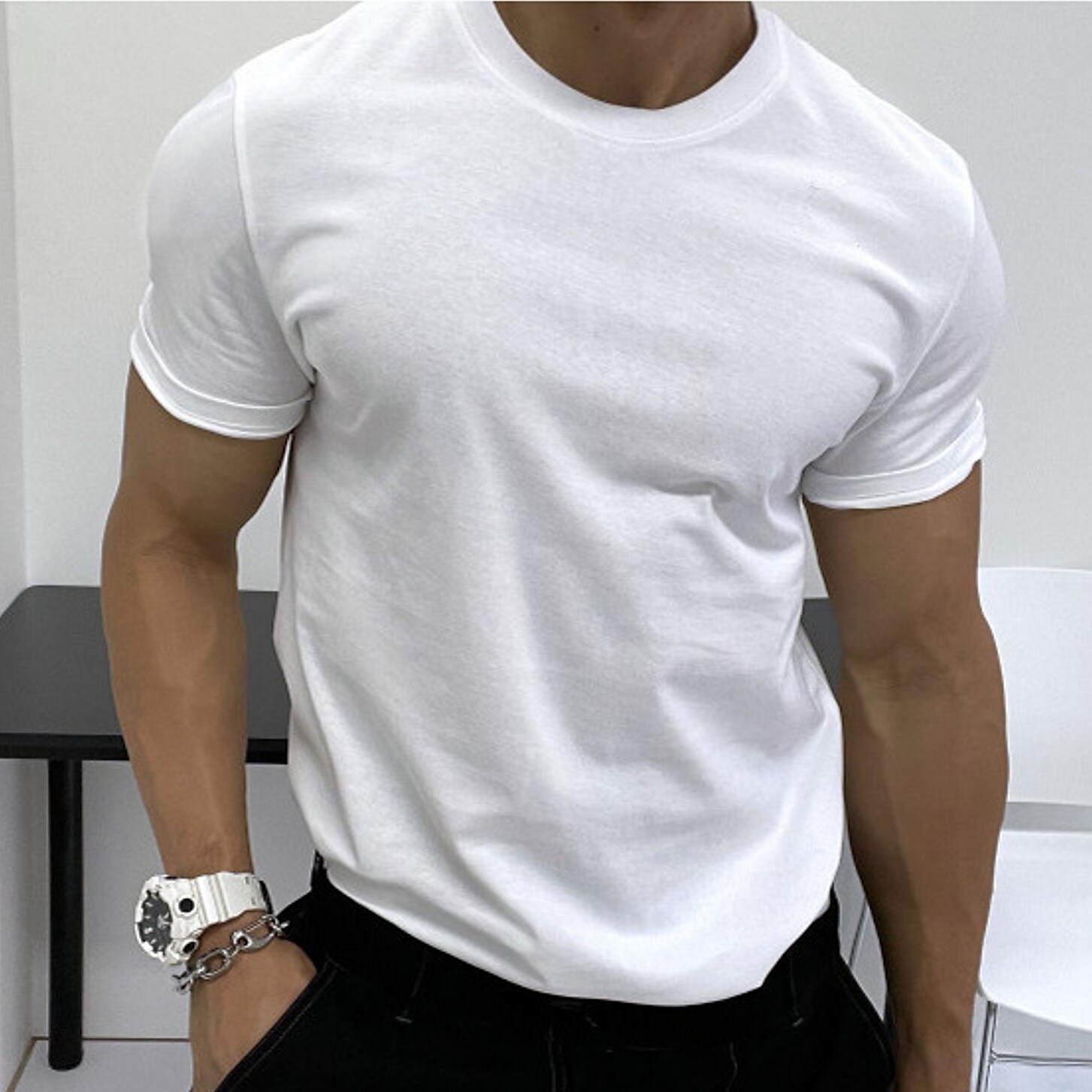 Men's Workout Running Short Sleeve Tee Athletic Athleisure Breathable Soft Fitness Gym  Sportswear
