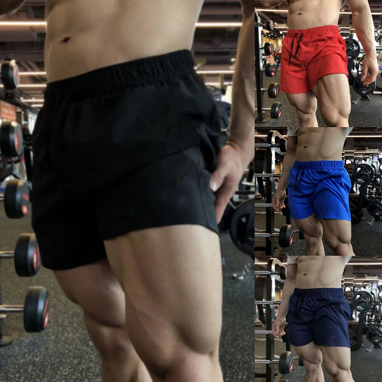 Men's Active Casual Mesh Shorts Pocket Drawstring Elastic Waist Plain Breathable Quick Dry Shorts