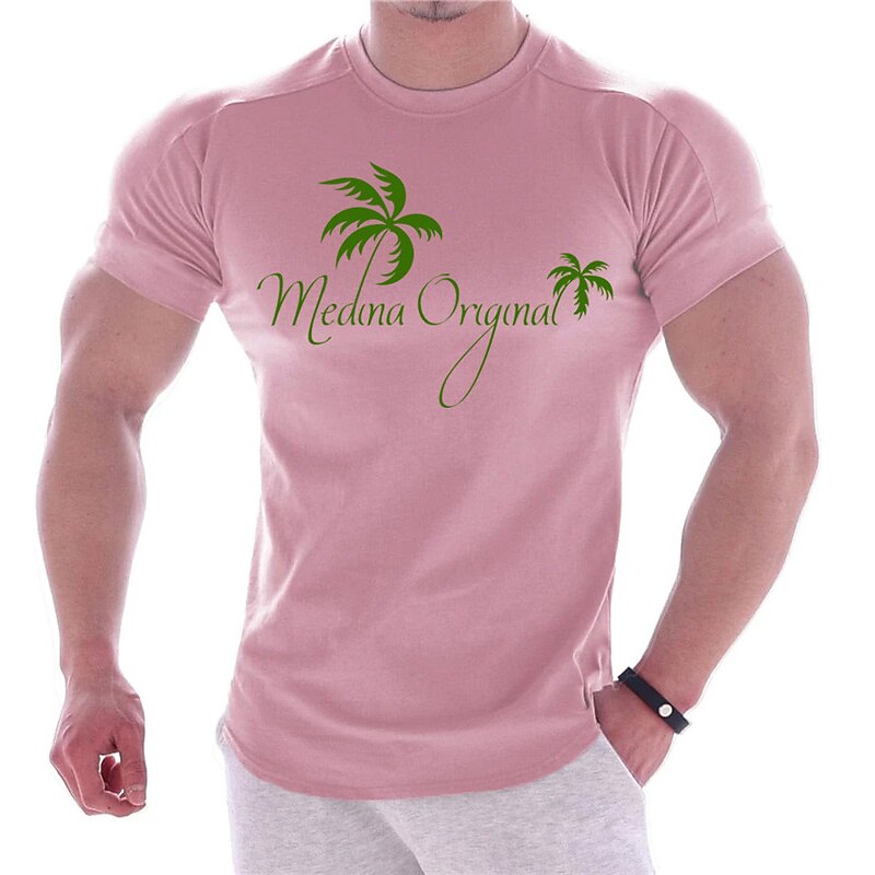 Men's T shirt  Graphic Tee Coconut Tree  Prints Crew Neck Hot Stamping Outdoor Street Short Sleeve Print Top