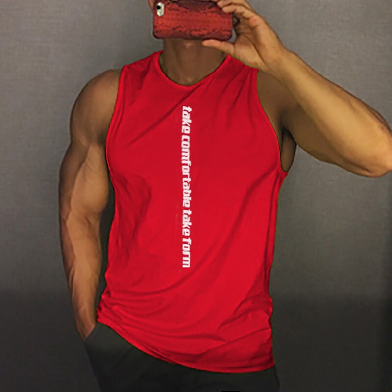 Men's Muscle Sleeveless Vest Men's Quick-drying Sports Loose Short-sleeved T-shirt Fitness Top