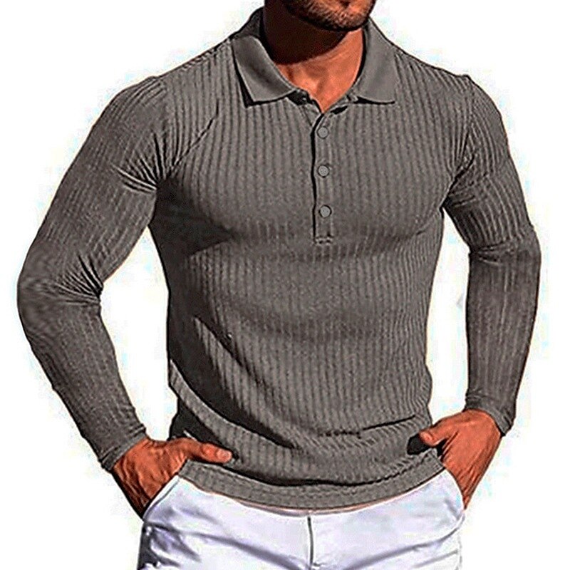 Men's Polo Shirt Golf Shirt Casual Daily Polo Collar Long Sleeve Fashion Streetwear Solid Colored Button Front Button-Down Polo