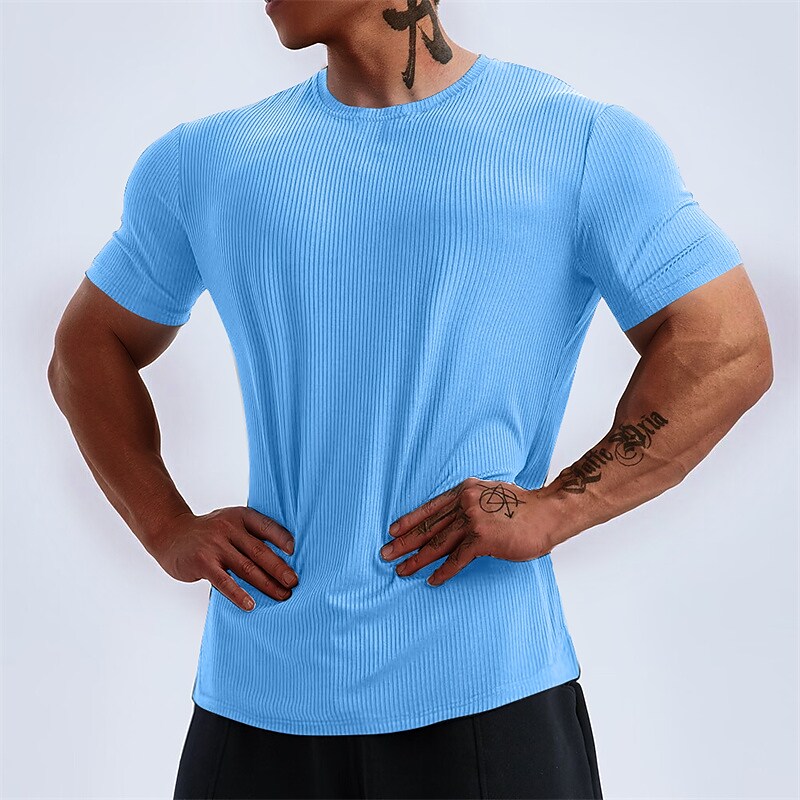 Men's Workout Shirt Running Shirt Short Sleeve Tee Tshirt Athletic Ath