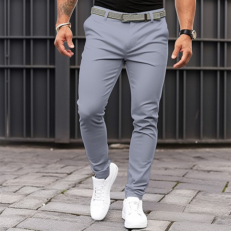 Men's Chinos Summer Pants Casual Pants Front Pocket Plain Comfort Breathable Casual Daily Holiday Fashion Trousers 