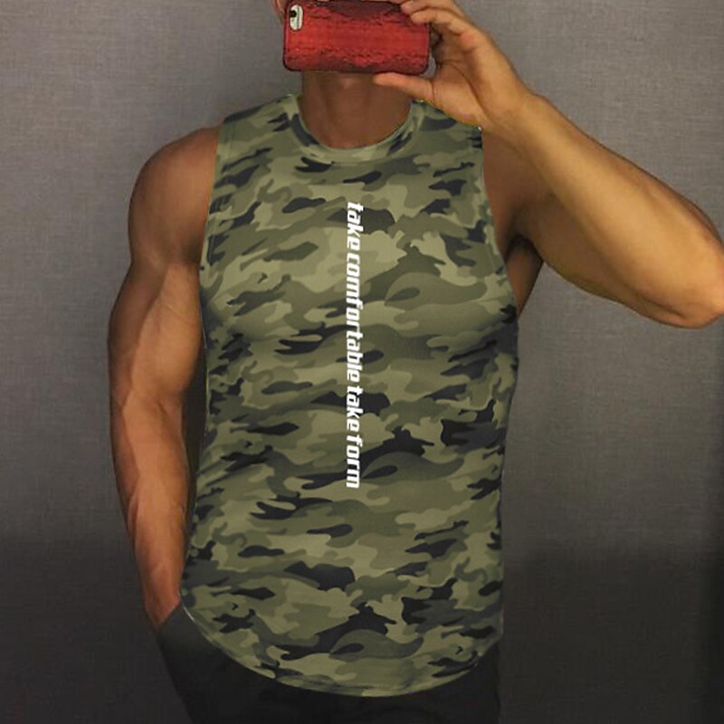 Men's Muscle Sleeveless Vest Men's Quick-drying Sports Loose Short-sleeved T-shirt Fitness Top