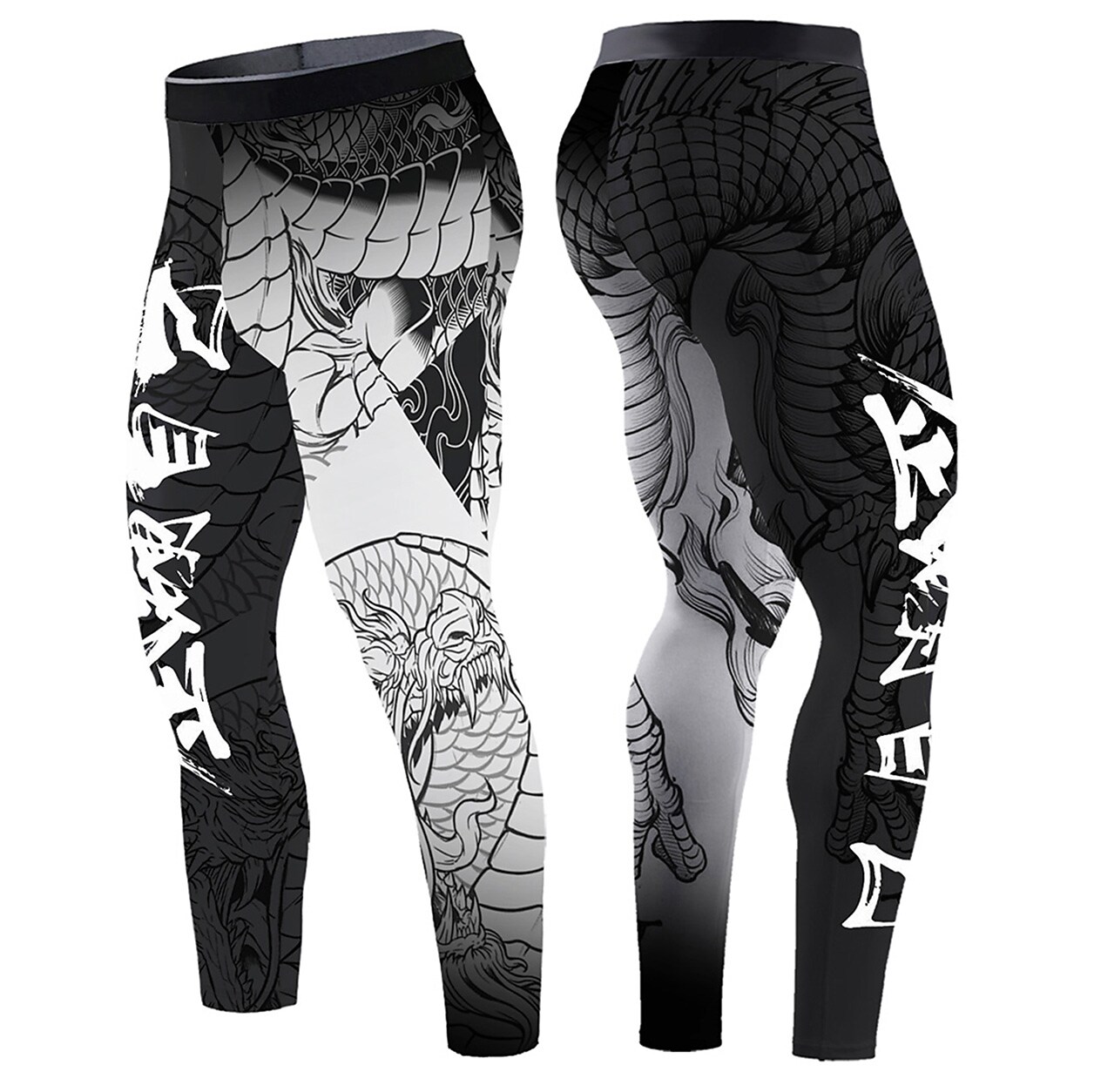 Men's Running Tights Leggings Compression Pants Athletic Breathable Qu