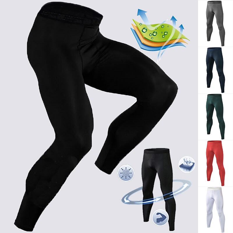 Men's Running Tights Leggings Base Layer Athletic Breathable Quick Dry Moisture Wicking Fitness Gym Workout Running Sportswear