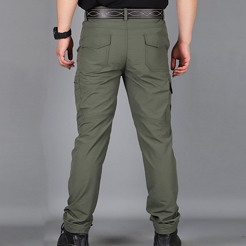 Men's Waterproof Work Pants Hiking Cargo Pants Tactical Pants 6 Pockets Military Summer Outdoor Ripstop Water Resistant Quick Dry Multi Pockets Zipper Pocket Elastic Waist Blue Grey Khaki Green Black