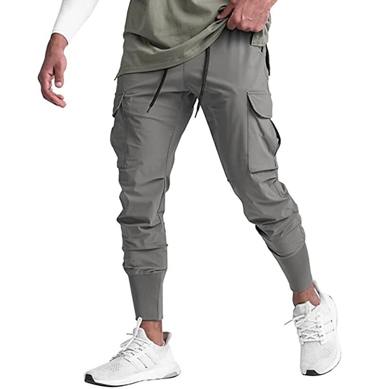 Men's Pants Trousers Flap Pocket Plain Comfort Breathable Outdoor Going out Fashion Streetwear