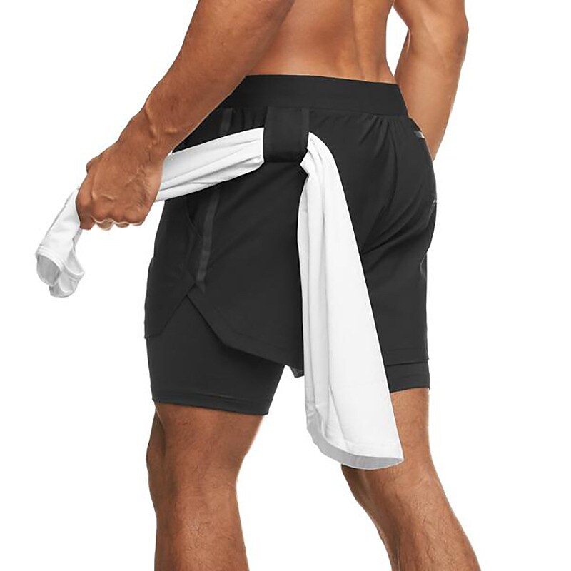 Men's Sports Shorts Outdoor Running Cycling Breathable Double-layer Shorts
