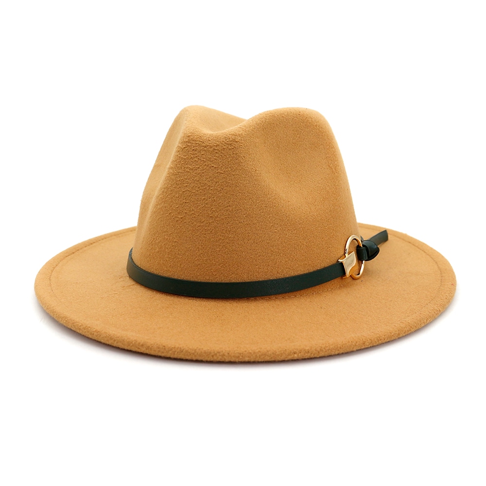 Men's Fedora Hat Brim Hat Black Yellow Party Solid Colored