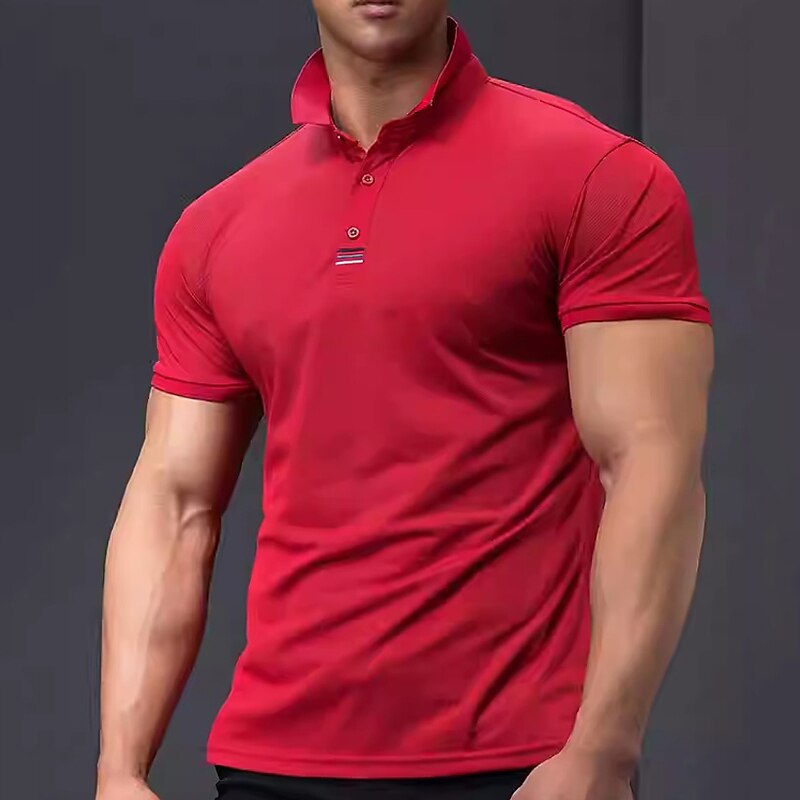Men's Casual Holiday Classic Fashion Comfortable Breathable Soft Plain Short Sleeve Polo Shirt