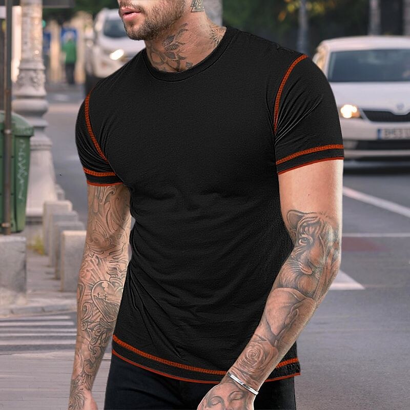 Men's T shirt Plain Raglan Sleeve Crew Neck Street Vacation Short Sleeves Clothing Apparel Fashion Designer Basic Top 