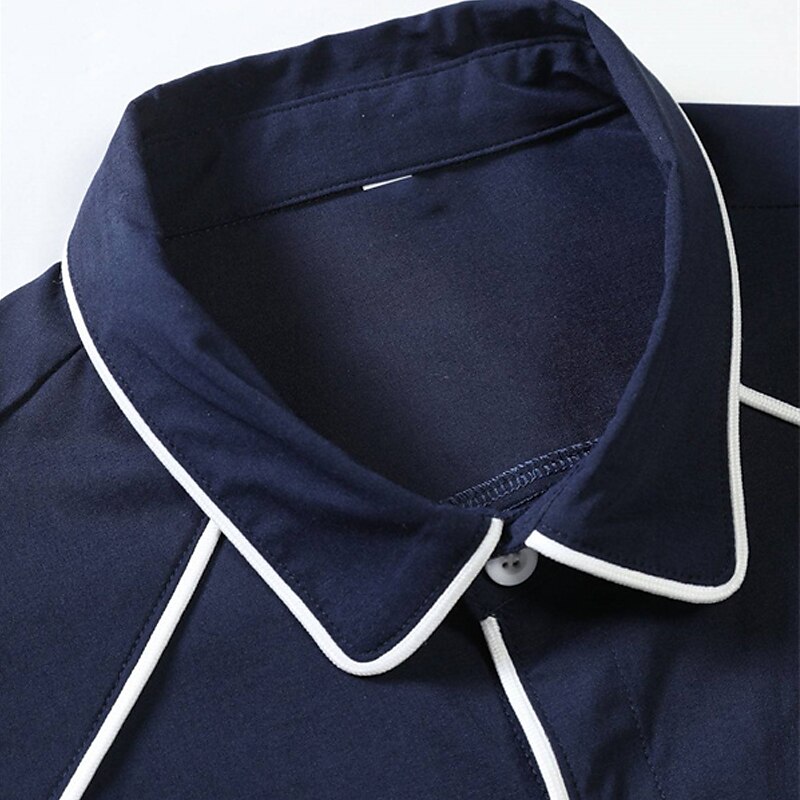 Men's Button Up Casual Summer Shirt Long Sleeve Color Block Lapel Daily Vacation Clothing Casual Comfortable Top