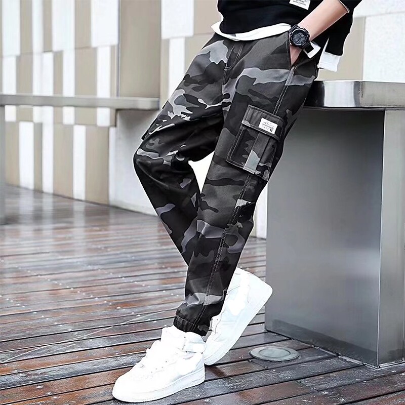 Men's Casual Elastic Waist Camouflage Comfort Pocket Cargo Pants