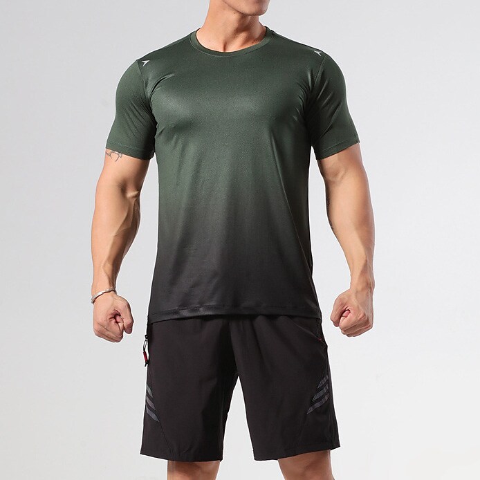 Men's Running Shirt Gym Shirt Short Sleeve Tee Tshirt Athletic Breatha