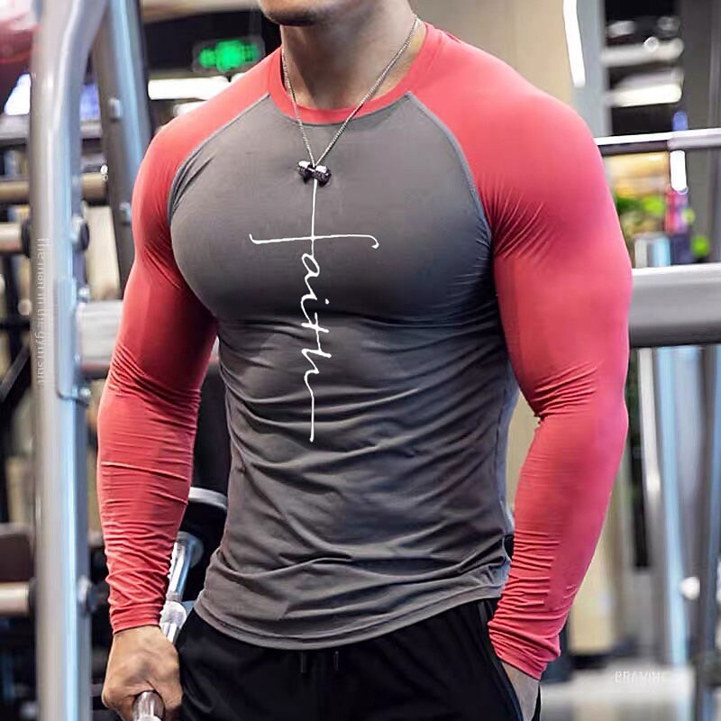 Men's Compression Running Shirt Long Sleeve Breathable Quick Dry Soft