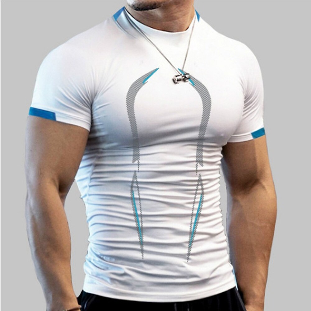 Men's Compression Shirt Short Sleeve Tee Tshirt Athletic Breathable Mo