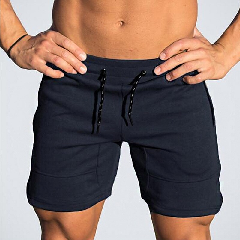 Men's Active Board Workout Running Shorts Drawstring  Zipper Pocket Solid Color Breathable Sport Gym Shorts