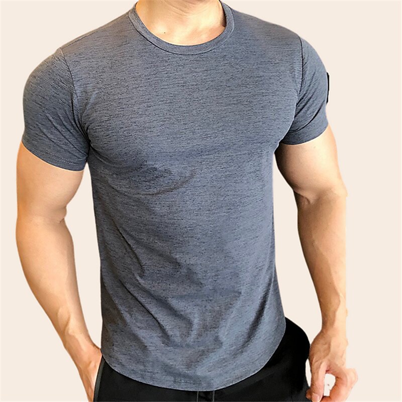 Men's T shirt Plain Crew Neck Street Vacation Short Sleeves Designer Basic Top 