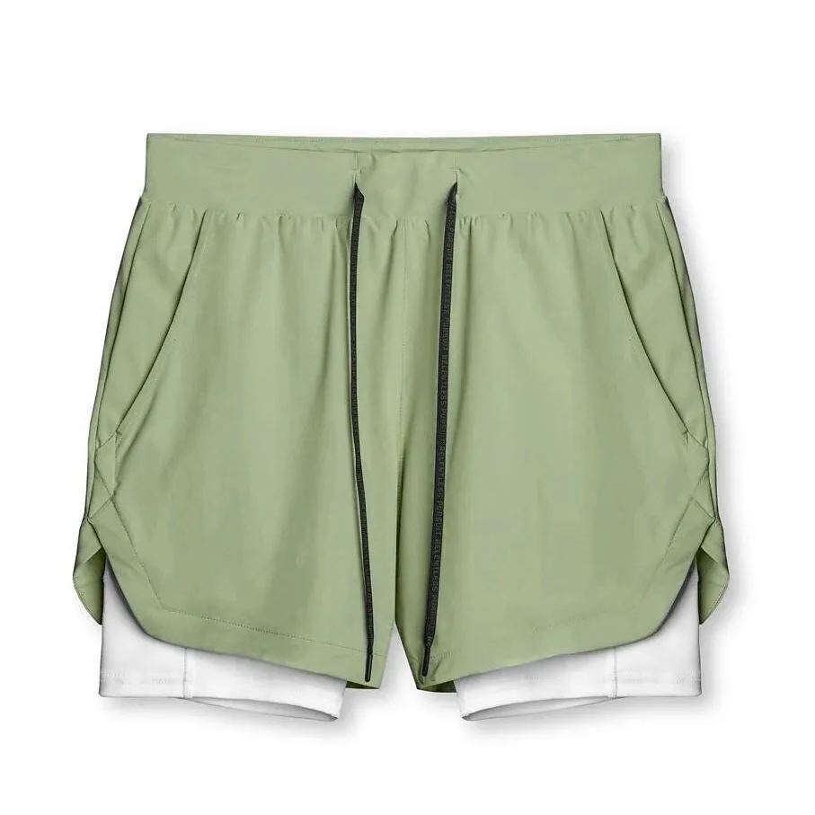 Men's Sports Shorts Outdoor Running Cycling Breathable Double-layer Shorts