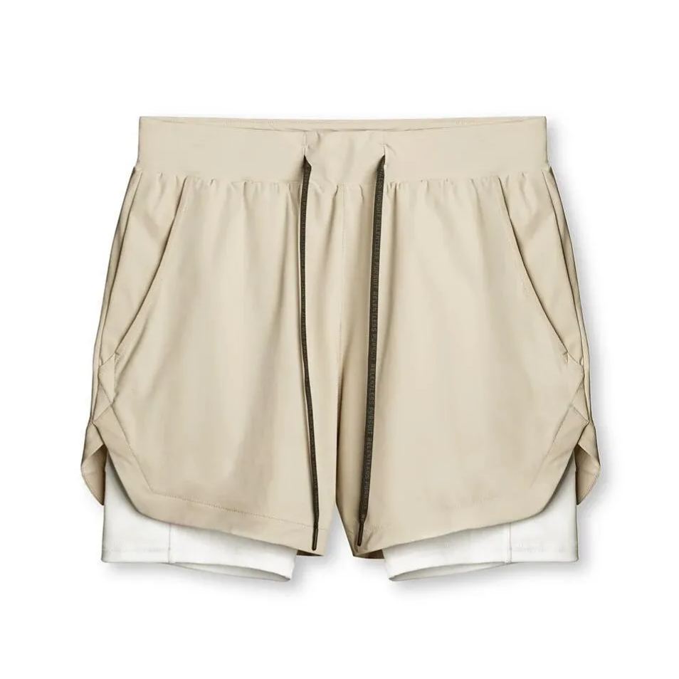 Men's Sports Shorts Outdoor Running Cycling Breathable Double-layer Shorts