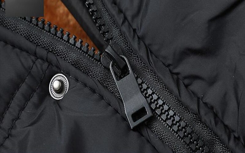 Men's Casual Zipper Windproof  Solid Color Outerwear Warm Coat