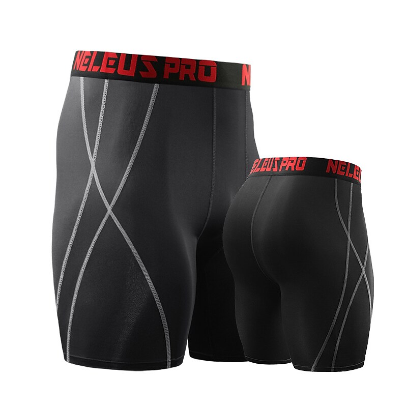 Men's Running Compression Shorts Bottoms Athletic Breathable Moisture Wicking Soft Yoga Fitness Gym Workout Sportswear 
