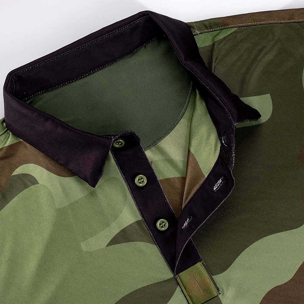 Men's Golf Shirt Golf Breathable Quick Dry Soft Short Sleeve Top  Camo / Camouflage Tennis Golf Badminton Polo Shirt