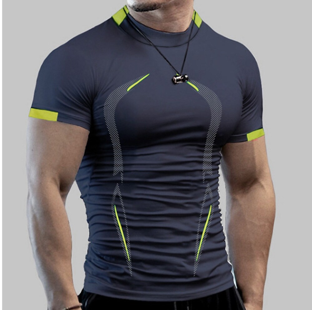 Men's Compression Shirt Short Sleeve Tee Tshirt Athletic Breathable Mo