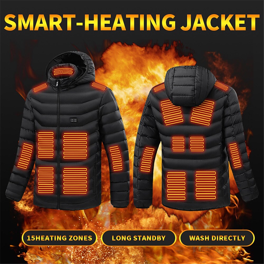 Men's Casual Solid Color Warm USB Power Heated Lightlight Coat