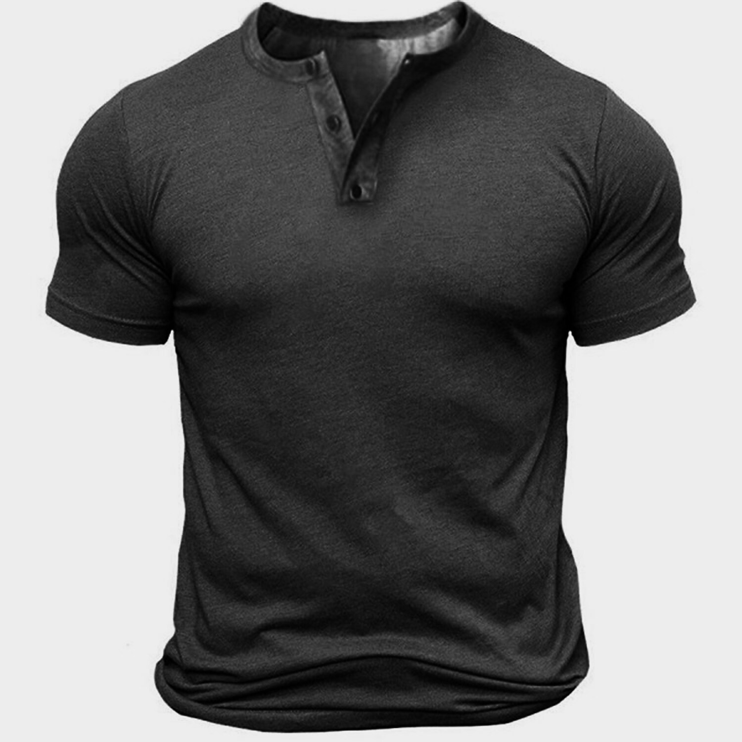 Men's T shirt Tee Henley Shirt Tee Solid Color Outdoor Daily Short Sleeve Button-Down 