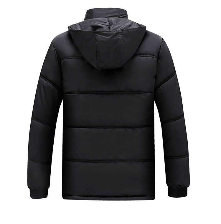 Men's Casual Zipper Windproof  Solid Color Outerwear Warm Coat