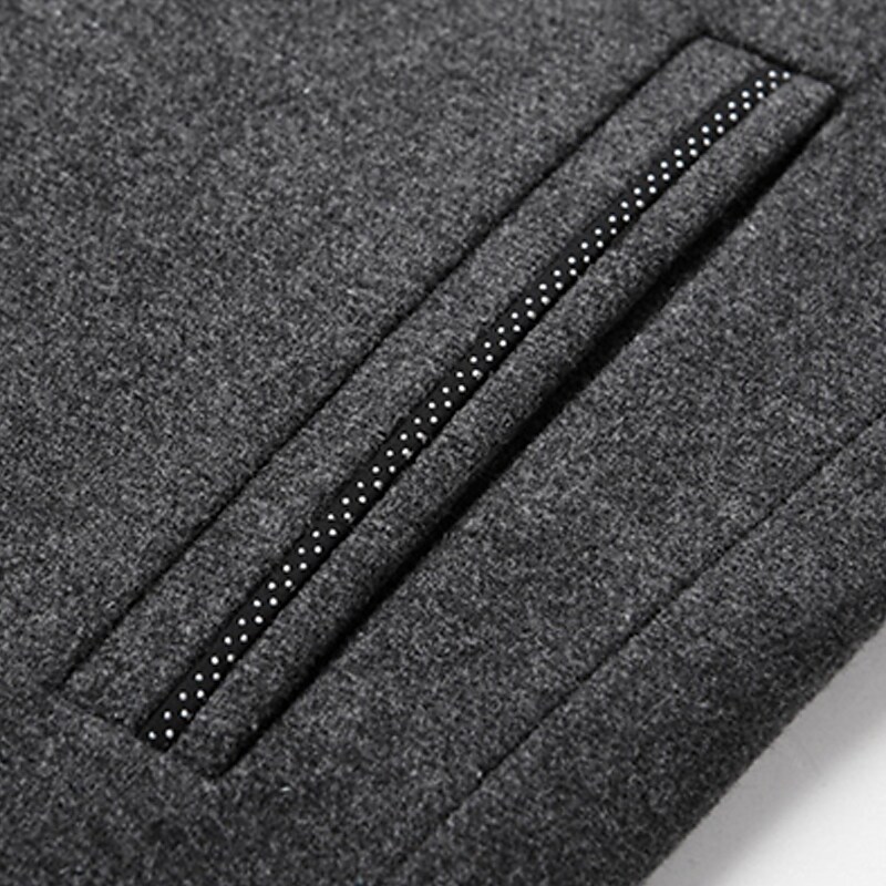 Men's Winter Coat Wool Coat Overcoat Business Daily Wear Winter Wool Thermal Warm Outdoor Outerwear Clothing Apparel Fashion Warm Ups Solid Colored Pocket Standing Collar Single Breasted