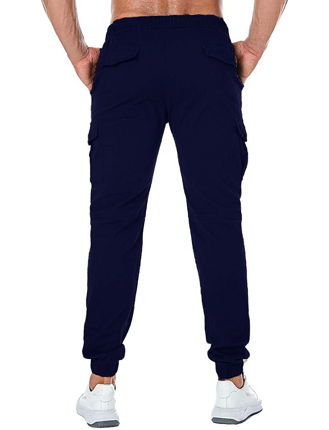 Men's Simple Cotton Blend Elastic Waist Solid Color Sweatpants