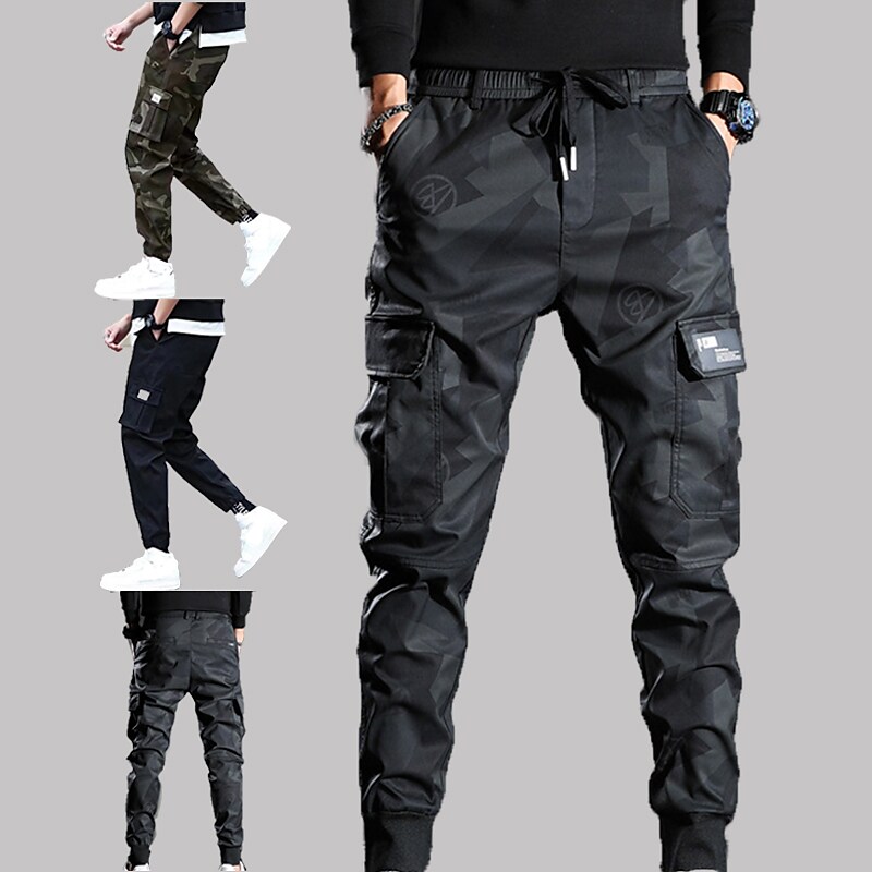 Men's Casual Elastic Waist Camouflage Comfort Pocket Cargo Pants