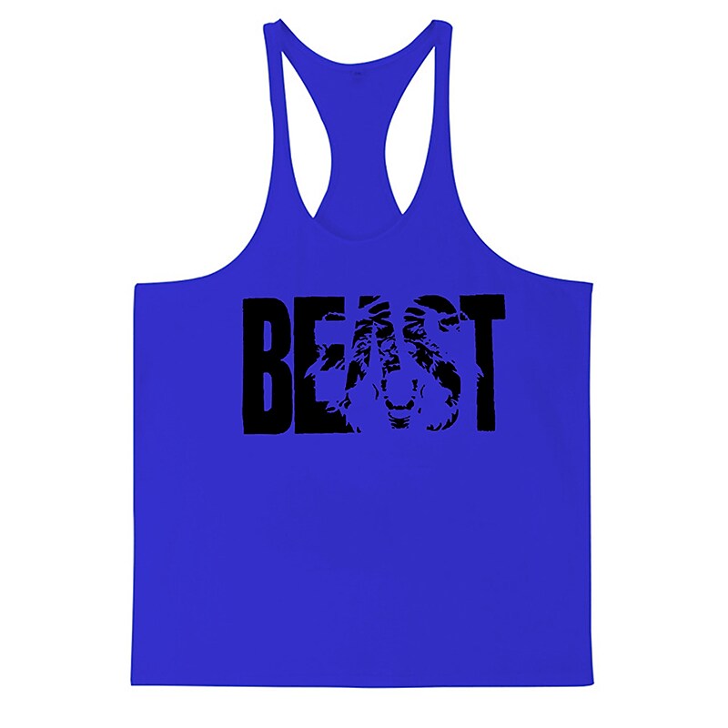 Men's Running Tank Racerback Sleeveless Tee Athletic Breathable Quick 