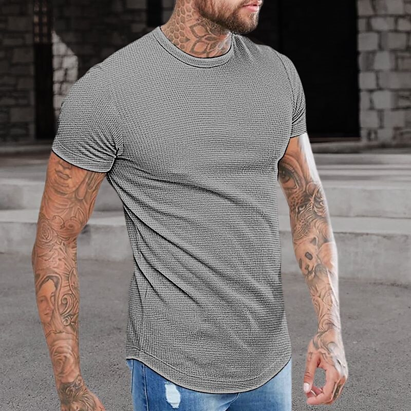 Men's Outdoor Casual Street Vacation Comfortable Breathable Light Plain Short Sleeve Shirt