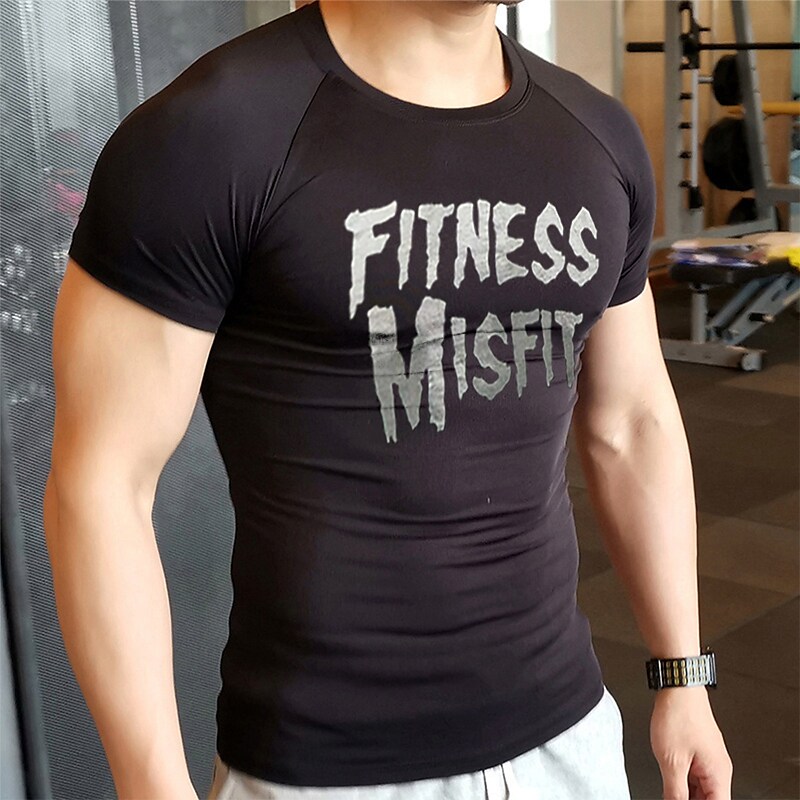 Men's Compression Running Shirt Short Sleeve Base Layer Athletic Breat