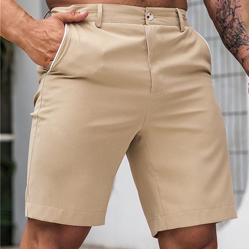 Men's Chino Bermuda Work Shorts Pocket Straight Leg Plain Comfort Short Formal Work Casual 100% Cotton Stylish 
