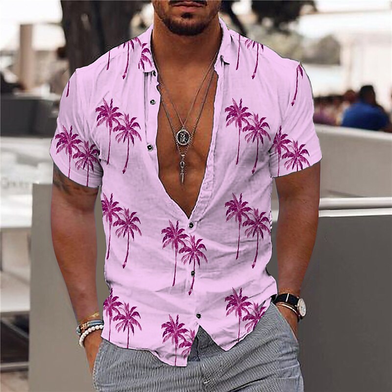 Men's Hawaiian Shirt Graphic Prints Beach Turndown Casual Holiday Shor