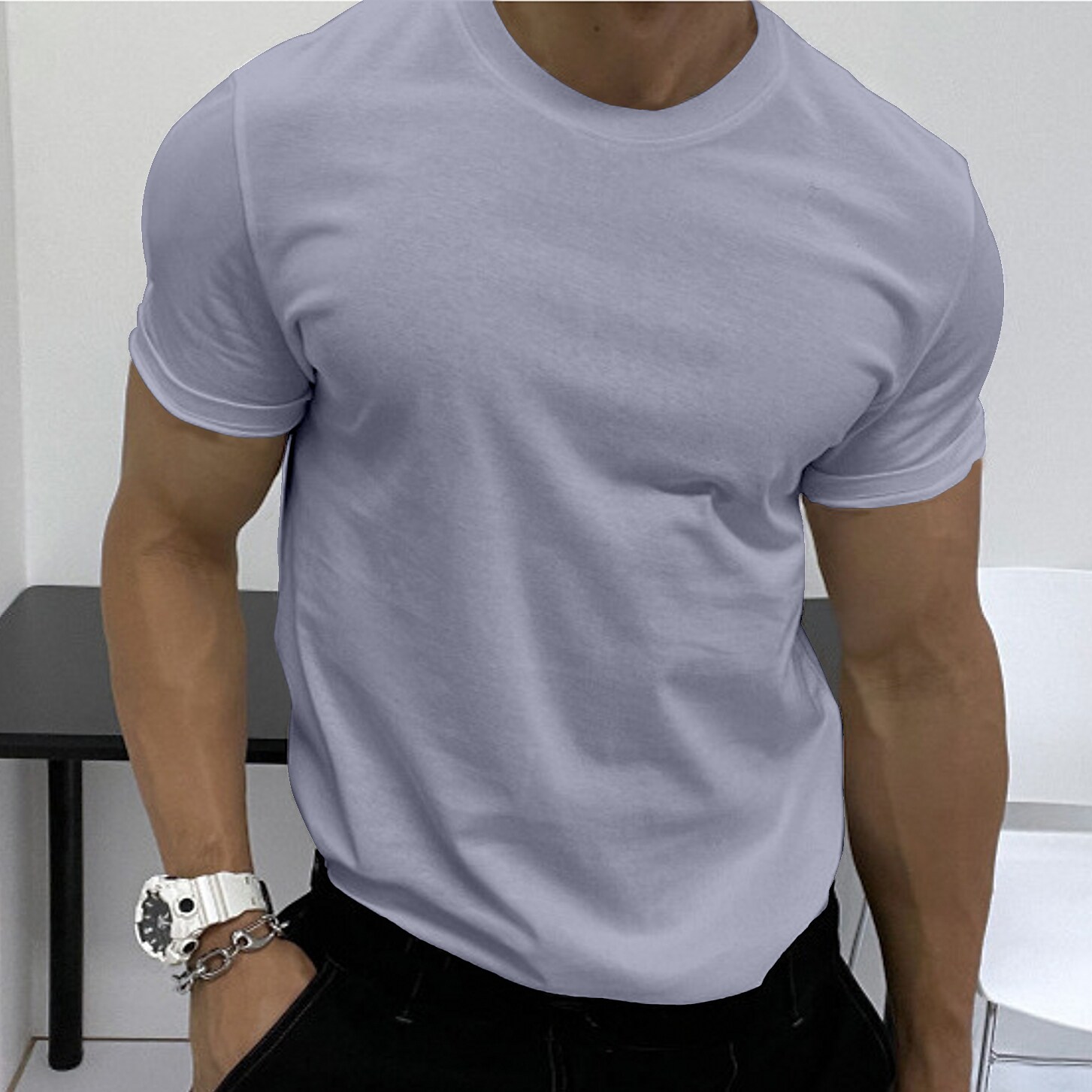 Men's Workout Running Short Sleeve Tee Athletic Athleisure Breathable Soft Fitness Gym  Sportswear