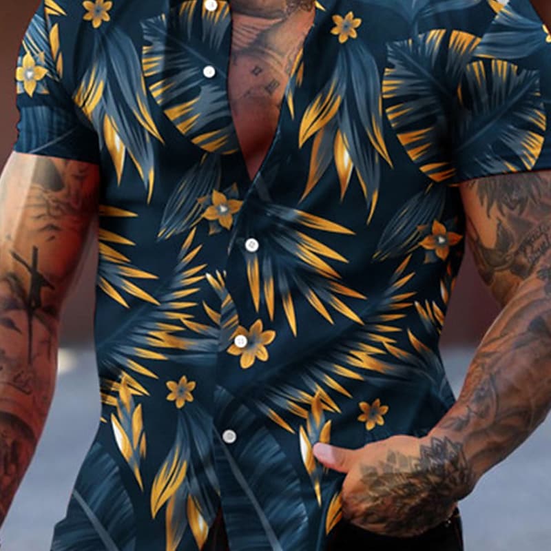 Men's Hawaiian Shirt Graphic Prints Beach Turndown Casual Holiday Shor