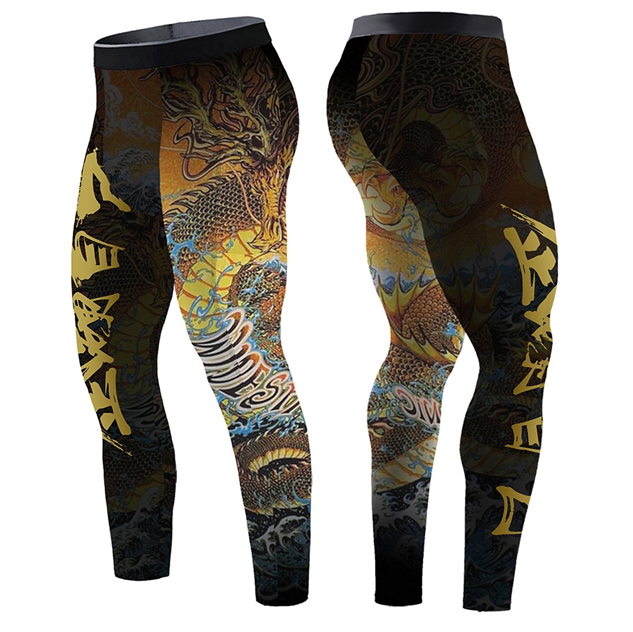 Men's Running Tights Leggings Compression Pants Athletic Breathable Qu