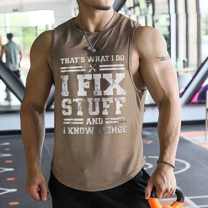 Men's Workout Tank Top Running  Sleeveless Top Athletic Breathable Moisture Wicking Soft Hiking Walking Sportswear